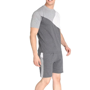 Conjuntos de camiseta y pantalones cortos de algodón de alta calidad para hombre, con logo personalizado de verano, conjunto deportivo de 2 piezas para hombre - Product Image 4