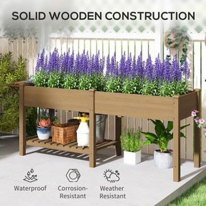 Wooden Flower <b>Shelf</b> Planter <b>Box</b> for Your Garden Shed & Storage - Product Image 1