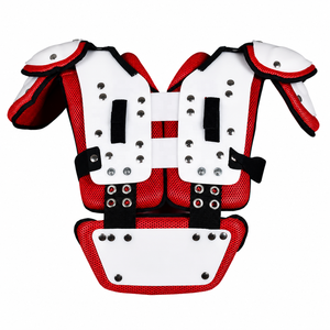 Red White Breathable Football Shoulder Pads Adjustable Buckle Strap Vest Adult Unisex <b>Mesh</b> Football Chest Protector - Product Image 2
