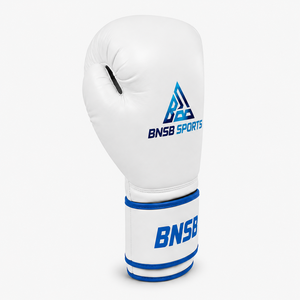 Guantes de Boxeo Blancos y Azules con Cierre de Velcro, Transpirables, de Cuero PU, para Entrenamiento, Sparring, Práctica de Golpeo, Nudillos Acolchados, Ajustables - Product Image 2