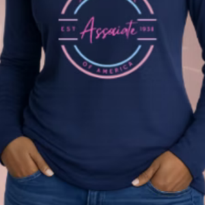 เสื้อยืดแขนยาวสีน้ำเงินเข้มสำหรับผู้หญิง ลายตัวอักษรครอบครัว สวมใส่สบายๆ ทุกวัน สไตล์สตรีทแวร์ เสื้อผ้าไลฟ์สไตล์ที่ใส่สบาย - Product Image 6