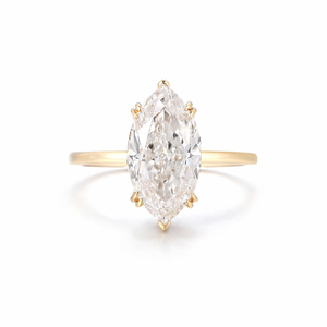 Bague de fiançailles solitaire en or pur 14K 18K avec diamant de laboratoire de taille marquise de 1,25 carat, couleur DEF personnalisée, clarté VVS certifiée CVD - Product Image 1