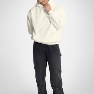 Sweat à capuche surdimensionné premium pour homme, 450 GSM, en molleton de coton, avec logo personnalisé, streetwear, sweats à capuche de haute qualité - Product Image 2