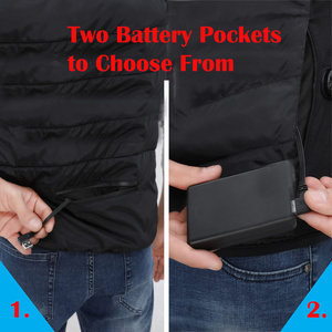 Custom Winter Lightweight USB <b>Electric</b> Heated Vest for Men Women with 4 Carbon Fiber Heating <b>Pads</b> and Thermal Reflective Lining - Product Image 3