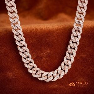 Collier en Moissanite Plaqué Or Rose, Chaîne Maille Cubaine, Élégant, pour Femme et Homme, Cadeau de Fête, Style Hip Hop, Bijoux de la Ville de New York, États-Unis - Product Image 3