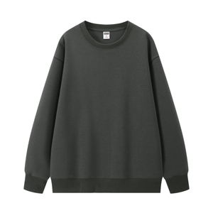 Sweat-shirt unisexe à col rond, couleur unie, tricoté, 100% coton, coupe ample, manches régulières, vêtement décontracté pour l'automne - Product Image 4