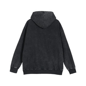 Sudadera con Capucha Extra Grande de Manga Larga con Estampado Personalizado y Lavado Ácido para Hombre, 100% Algodón Básico para Invierno, Teñido Liso de Alta Calidad - Product Image 6