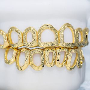 Grillz dentaire géométrique plaqué or 14K, style Hip Hop, unisexe, pour mariage et usage quotidien, cadeau, or massif 14K - Product Image 2