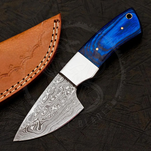 Cuchillo de caza, camping y supervivencia hecho a mano con hoja fija de acero de Damasco, mango de madera, soporte OEM, cuchillos personalizados. - Product Image 5