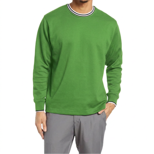 เสื้อสเวตเชิ้ตคอกลมแขนยาวสีม่วงสำหรับผู้ชาย ทรงปกติ สีพื้น ผ้าถัก สวมใส่สบาย - Product Image 4