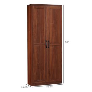 Armadio Dispensa da Cucina a 2 Ante da 160 cm con 5 Ripiani e 2 Ripiani Regolabili, Marrone, per Sala da Pranzo - Product Image 3