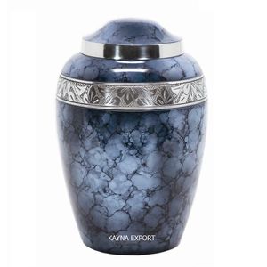 CLOISONNE BEAUTIFUL AMERICAN STYLE URN HANDMADE WITH 200 CUBIC INCH CAPACITY FOR CREMATION URNS AND CUSTOMIZABLE DESIGNS BLUE - Product Image 4