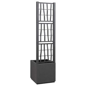 Boîte à fleurs en plastique gris foncé 14,17 x 14,17 x 55,12 pouces pour pots et jardinières - Product Image 3