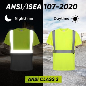 Camisa de Trabajo de Seguridad de Manga Corta Premium, Ropa Reflectante de Alta Visibilidad para Construcción, Trabajo en Carreteras, Almacenes y Uso en Exteriores - Product Image 3