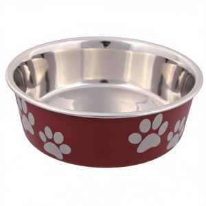 Tazón de Acero Inoxidable para Mascotas de 0.8 L y 17 Cm con Diseño de Huella de Pata para Perros y Gatos - Product Image 2