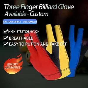 Gant de billard professionnel léger en tissu extensible et durable, à séchage rapide, à trois doigts - Product Image 3