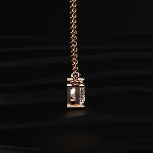 <b>D</b>-E Color VVS-VS Clarity Princess Cut Solitaire Diamond <b>Necklace</b> Pendent Diamond Chain <b>Necklace</b> Sparkle Premium <b>Necklace</b> Pendent - Product Image 4