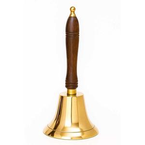 กระดิ่งทองเหลืองสไตล์โบราณพร้อมด้ามไม้ ของตกแต่งคริสต์มาส ของขวัญงานแต่งงาน ของชำร่วย กระดิ่งตกแต่งทำมือ - Product Image 5