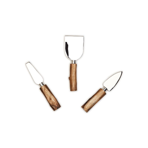 Juego de Cuchillos para Queso de Metal con Diseño Único, Bañado en Oro, con Diseño de Hojas de Pino, Mango Verde Invernal, Hojas de Acero Inoxidable, Mejor Precio - Product Image 4