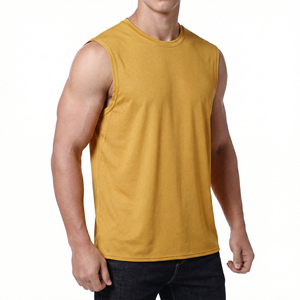 T-shirts de sport sans manches pour hommes, séchage rapide, haute qualité, vente en gros, logo personnalisé, coupe musclée, pour fitness et entraînement en salle, respirants - Product Image 6