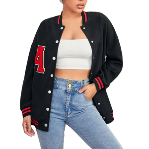 Veste de style Letterman pour femmes, design personnalisé, col en tricot côtelé, élégante, confortable, chaude, streetwear, vêtements d'extérieur pour femmes - Product Image 1