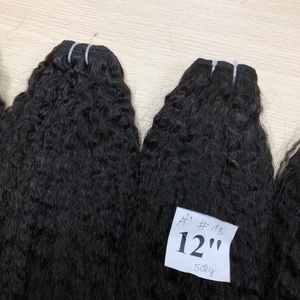 100% Natural Black 1B Cuticle Aligned Remy Human Hair High Quality Kinky Straight Weft No <b>Tangles</b> No Shedding - Product Image 2