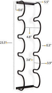 Estantes para Vino Duraderos, Soporte Metálico para Botellas de Vino, para Montar en la Pared o Debajo del Gabinete, Color Negro - Product Image 5
