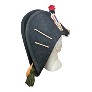 Sombrero Tricornio Estilo Inglés, Lana Negra, Bordado a Mano con Pompón Rojo y Azul, Sombrero de Fiesta de Invierno para Hombre Adulto, 56-58CM - Product Image 3