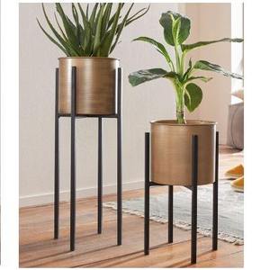 Pot de fleurs en métal, grand pot de fleurs en métal long pour plantes, décoration intérieure - Product Image 4