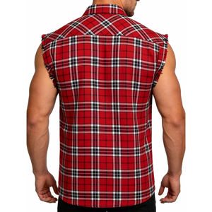 Chemise en flanelle anti-rides de haute qualité pour adulte, sans manches, col rabattu, vêtement décontracté d'extérieur, t-shirt doux et tendance - Product Image 6