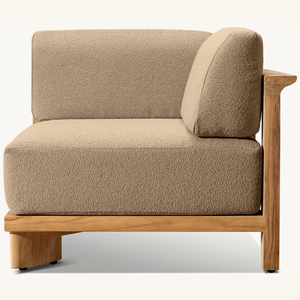 Canapé d'angle moderne en promotion avec coussins en mousse souple durable et revêtement en bois massif, idéal pour l'extérieur de villa, taille personnalisable - Product Image 2