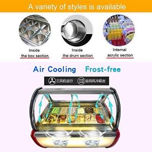 Vitrine Réfrigérée Commerciale pour 12 Barquettes de Crème Glacée, Présentoir Réfrigéré pour Glaces, Conception à Convection d'Air Froid, Dégivrage Automatique, Anti-Frost - Product Image 6