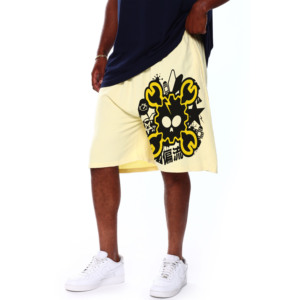 Shorts Bermuda pour Homme à Imprimé Cartoon, Taille Mi-Haute, Style Décontracté, Tissu Coton, Taille Élastique, Logo Avant - Product Image 2