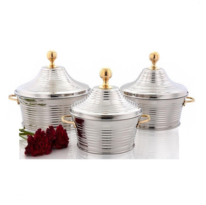 Stainless Steel Casseroles <b>Set</b> Hot <b>Pot</b> Casseroles <b>Set</b> Kitchen Food <b>Pot</b> Food Casserole and Handmade Shinny Polished - Product Image 4