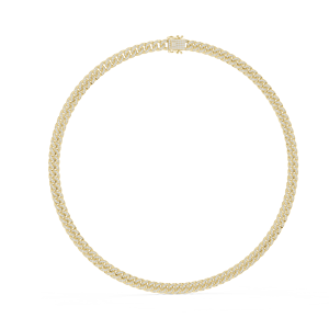 Cadena Cubana Unisex de Oro Amarillo de 18 Quilates TIMELESS con Diamantes Cultivados en Laboratorio de 7.2 Quilates, Chapada en Rodio, para Fiestas, Bodas, Eventos Glamurosos y Uso Diario - Product Image 3