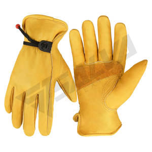 Gants de travail de sécurité industriels très demandés, protection des mains, en cuir de mouton, gants de jardinage jaunes en peau de mouton pour conducteur - Product Image 2
