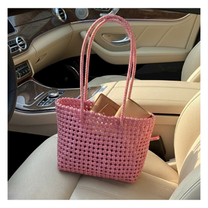 Nuevo Diseño Ecológico, Bolso de Playa Tejido a Mano de Lujo, Bolso de Plástico Tejido para Mujer - Caryln - Product Image 5