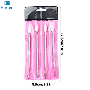 New Trendy 4-in-1 Dual-Ended Durable Stainless Steel Manicure Grooming Kit Multi-Head Cuticle Pusher Set For Professional Use - Product Image 4