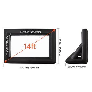 Écran de projection gonflable extérieur de 14 pieds avec souffleur d'air de 120W en tissu Oxford pour projection de films - Product Image 2