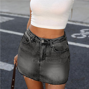 Jupe en jean décontractée pour femme, design tendance, été, 100% coton, respirante, confortable, look streetwear - Product Image 3