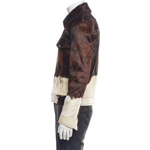 Custom Men's Hair On Hide Cowhide Motorcycle <b>Jacket</b> Vintage Moto <b>Biker</b> Leather <b>Jacket</b> OEM ODM Supplier Private Labels Services - Product Image 4