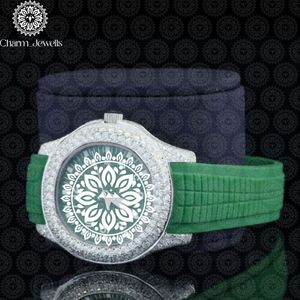 Reloj de Lujo para Hombre Charm Jewells, Acero Inoxidable, Esfera de 40 mm, Correa de 20 mm, Bisel con Diamantes, Cierre Oculto con Botón, Movimiento Mecánico - Product Image 2