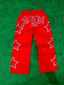 Pantalones de chándal anchos de algodón 100% French Terry para hombre, con estampado de letras personalizado, color liso, al por mayor - Product Image 6