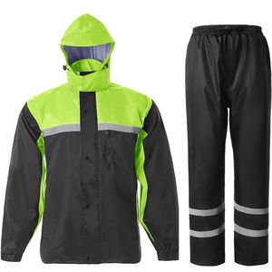 Traje Impermeable de Alta Visibilidad Industrial, Chaqueta y Pantalones con Recubrimiento de PU Oxford, para Trabajo al Aire Libre - Product Image 2