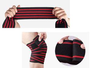Bandes de genou en néoprène respirantes avec sangles de compression réglables et antidérapantes pour le soutien en salle de sport et l'entraînement de musculation - Product Image 3