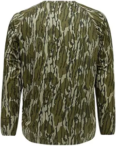 2024 wholesale custom design digital printing mossy oak bottomland camo hunting clothes men's long sleeve hunting t shirts