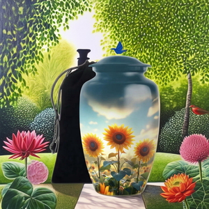 โกศดอกทานตะวันสำหรับใส่เถ้ากระดูกมนุษย์ ผู้ใหญ่ชายและหญิง สไตล์ยุโรป/อเมริกา ขนาด 10 นิ้ว เป็นมิตรกับสิ่งแวดล้อม - Product Image 1