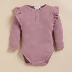 Premium Quality Organic Bamboo Elastane Long Sleeve Bodysuit - Nostalgia Rose - Product Image 1