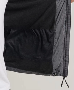 <b>Waterproof</b> Charcoal Grey Knitted Bomber <b>Jacket</b> 300 GSM Horizontal Quilt Paneling Custom Rubber Patch Printed Logo <b>Camouflage</b> - Product Image 5