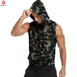 <b>Mens</b> Casual <b>Sleeveless</b> <b>Hoodie</b> Tank Top Hooded Muscle Vest Eco-Friendly Breathable Vintage Style Cotton Gym Training Fitness - Product Image 3